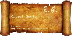 Ritzel Gyula névjegykártya